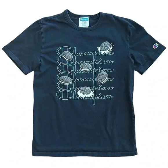 Champion + Oreo Cookies Collab T-Shirt Short Sleeve Mens Size Small - Picture 1 of 5